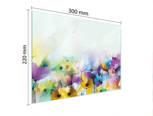 SKÄRBRÄDA I GLAS 30x22 BLOMMOR