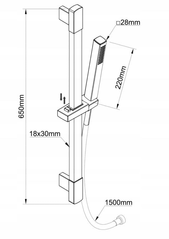 PIZA DUSCHSYSTEM 1-HASTIGHET SVART