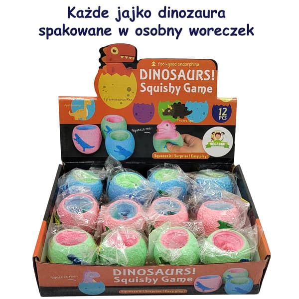 DINOSAURÆG SQUISHY anti-stress SQUEZABLE afslapning SENSORISK