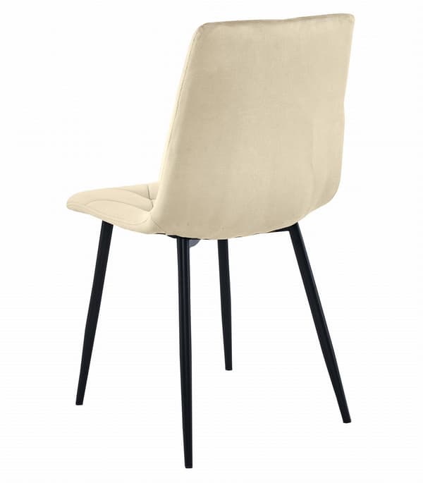 LIBRA stol - lys beige fløjl / sorte ben x 4