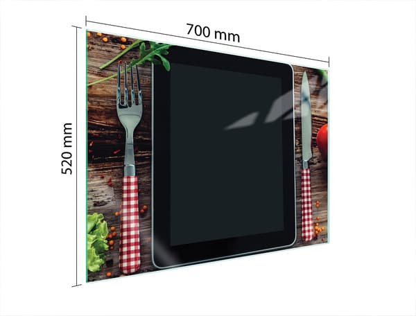 GLASSKYDDSPLÅT FÖR SPIS 70x52 KÖK