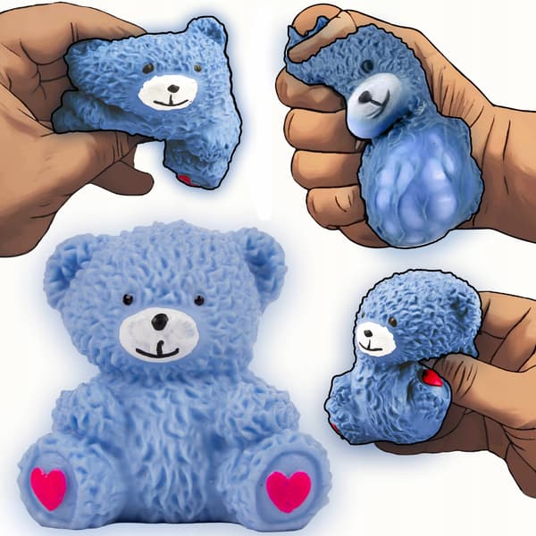 Squishy legetøj bamse anti-stress blød sensorisk squishy blå