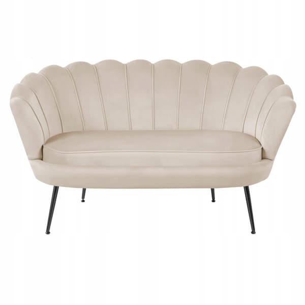 BEIGE SAMMETSSOFFA LJUS TVÅSITS SOFFA KLÄDD MÖBLER