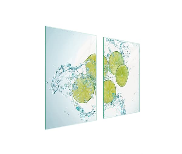 GLASBESKYTTELSESPLADE TIL KOMFUR 75x52 LIME