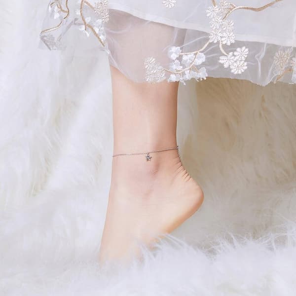 Pulsera de tobillo Plata S925 Estrella