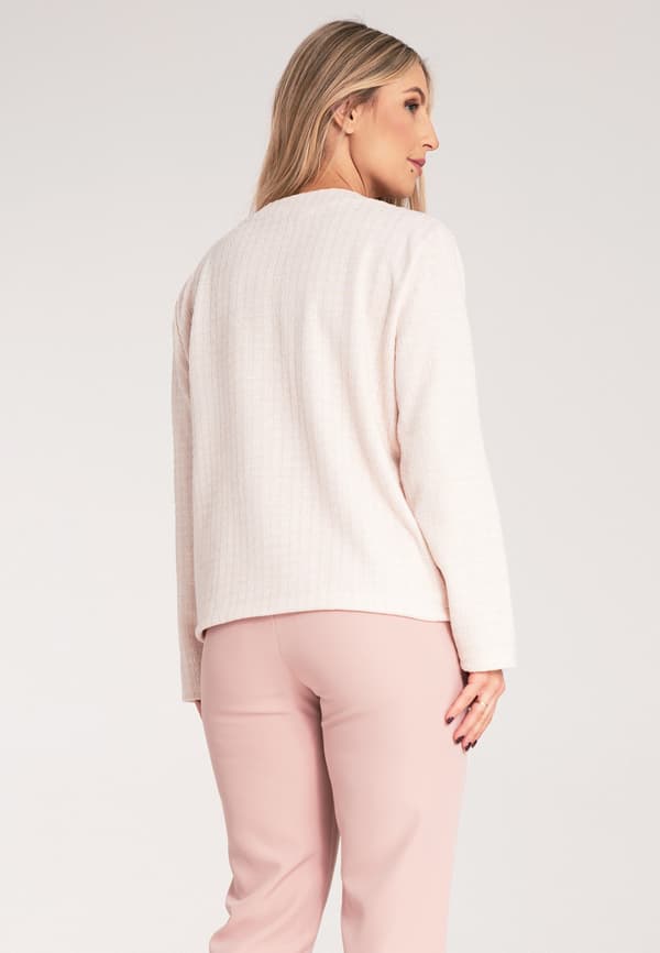 Chanel tweedblazer ruttet beige str. S/M
