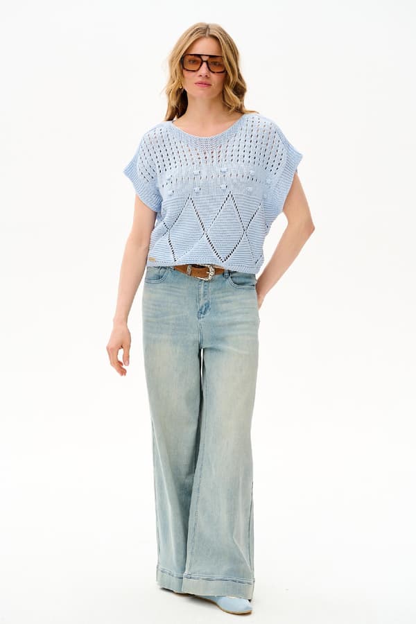 Haks Damebluse Lyseblå 36/38
