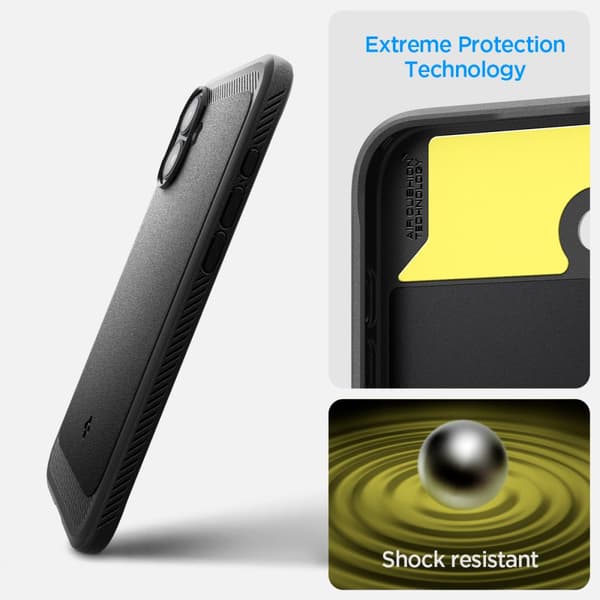 iPhone 16 Rugged Armor MagSafe Bagcover - Sort