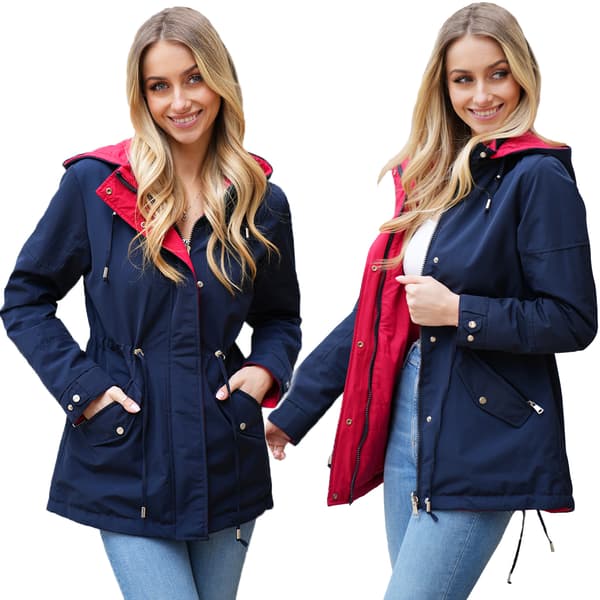 DOBBELTSIDIGT FJERPARKA MED HÆTTE 3 FARVER Transitional S Sort