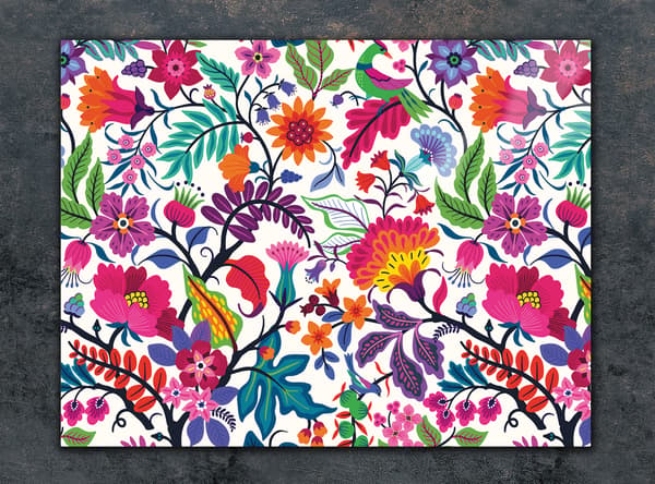 GLAS SKÆREBRÆT 40x30 BLOMSTER