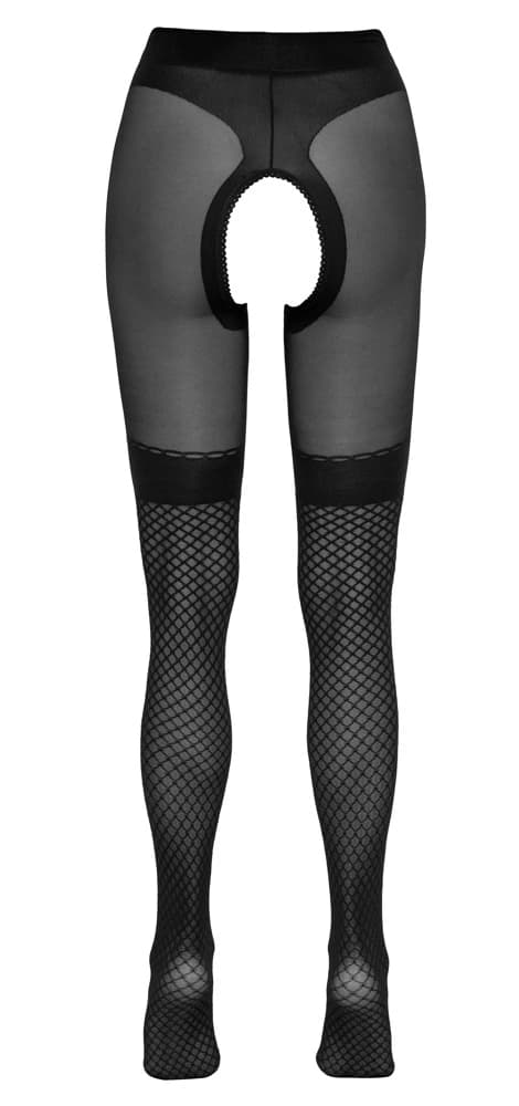 Cottelli LEGWEAR Sorte Mesh Strømpebukser 5