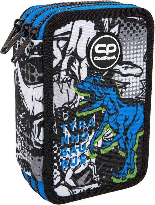 Coolpack Jumper 3 -kolmoiskynäkotelo T-Rex-dinosaurusvarusteilla