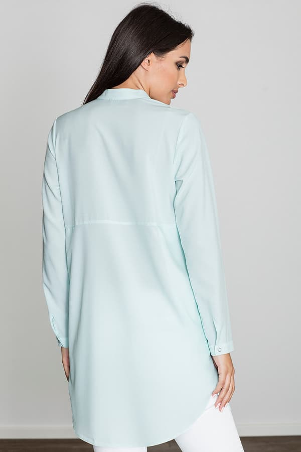 Lang dameskjorte - oversize dameskjorte mintgrøn M545 størrelse S