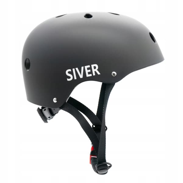 Sølvsort cykelhjelm - Størrelse S