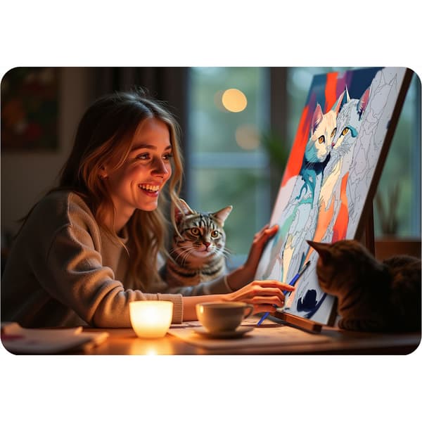 Måla efter nummer-bild 40x50 cm Massido Katter