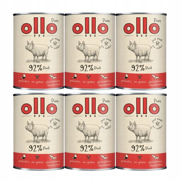 Ollo Pure Svinekød Vådfoder til Hunde 6x850g