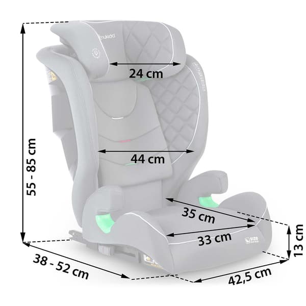 Nukido Louis turvaistuin harmaa 15-36 kg ISOFIX