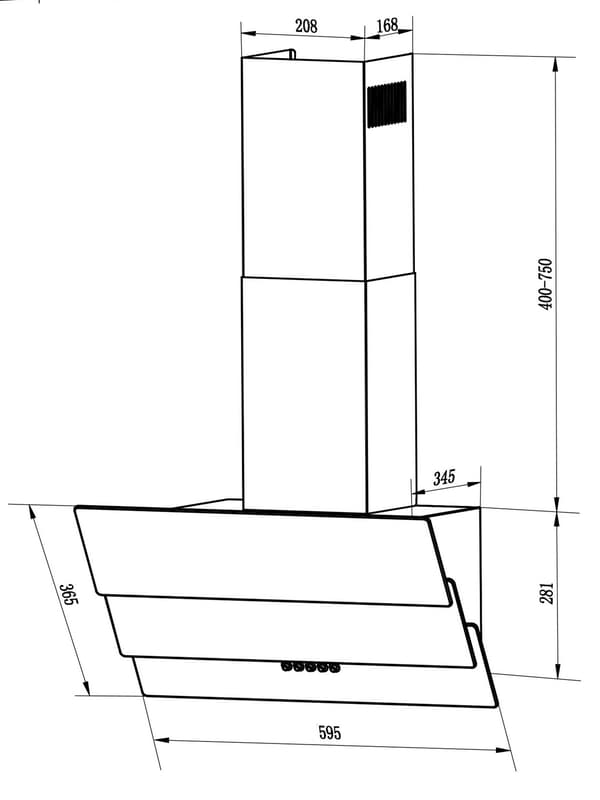 Berdsen BT-212 60 cm spiskåpa svart