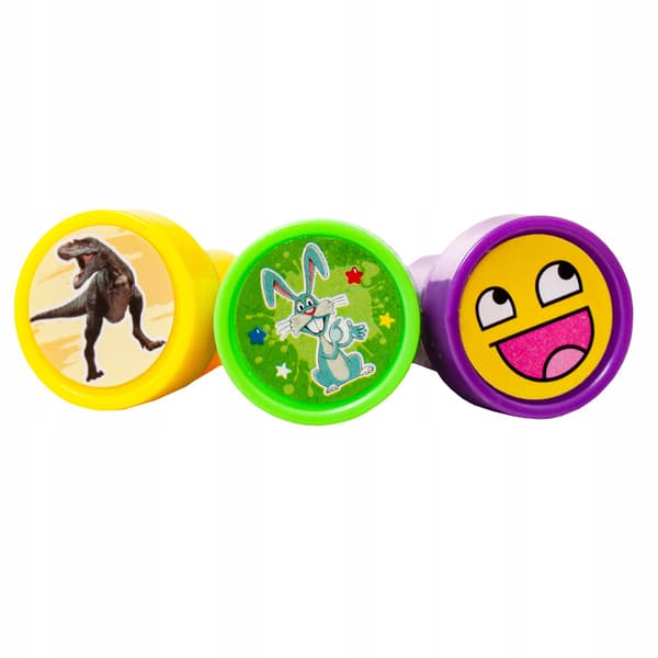 Stempler til børn, stempler, dyr, smileys, farverige sæt x 60