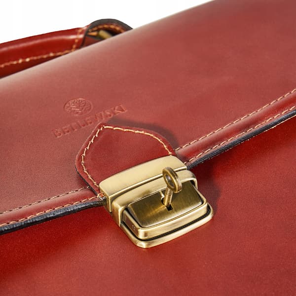 TBA-325 COGNAC Herrelædermappe CLASSY +CERTIFIKAT
