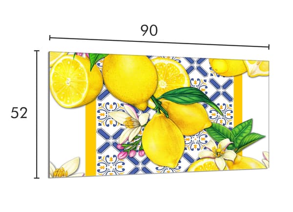 Glasbeskytter til komfur 90x52 Citroner