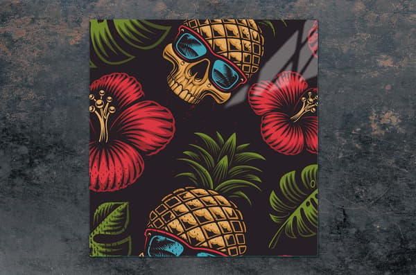 GLASSKYDDSPLÅT FÖR SPIS 50x52 ANANAS