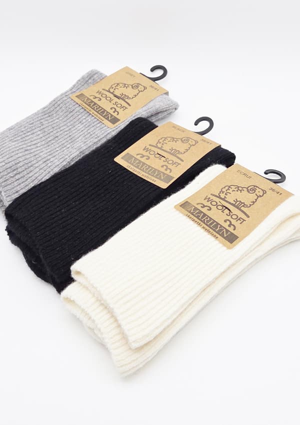 Damullsockor, grå Wool Soft Marilyn. DAMULLSOCKA, grå 36/41.