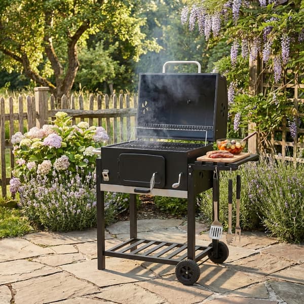 STOR PREMIUM TRÄDGÅRDSGRILL MED LOCK