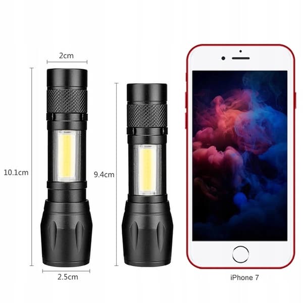 Ladattava LED-taskulamppu + kotelo