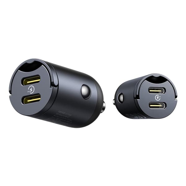 Autolaturi 2xUSB-C 30W - musta
