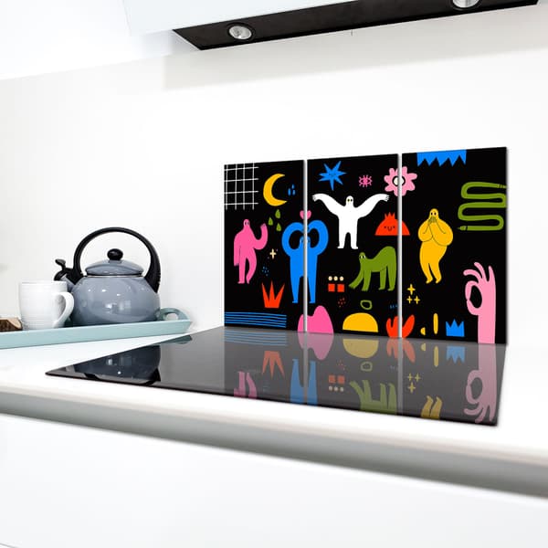 Skyddsplatta i glas för spis 3x30x52