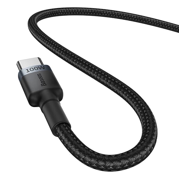 2x Cafule USB-C - USB-C 100W 1m kabel - Rød-Sort og Sort-Grå