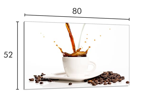 Glasskydd för spishäll 80x52 Kaffe
