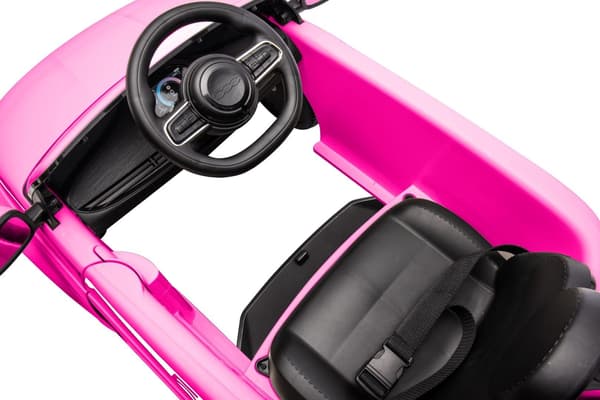 Ajoneuvoauton työntölaite FIAT 500 Guide Auto lapsille ääni vaaleanpunainen