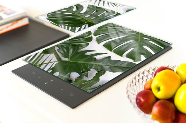 GLASSKYDDSPLÅT FÖR KÖK 65x52 MONSTERA