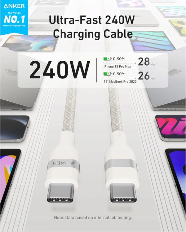 Anker USB Typ C - USB Typ C-kabel 0,9 m Svart