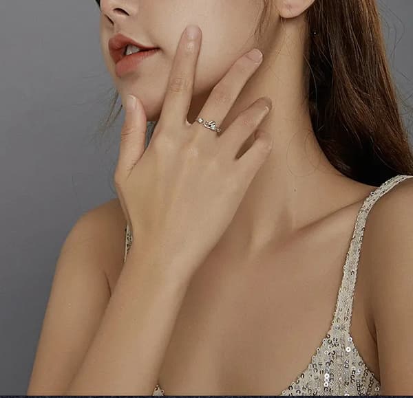 Anillo ajustable de plata de ley S925