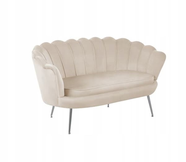 LJUS SAMMETSSOFFA BEIGE TVÅSITS SOFFA KLÄDD MÖBLER
