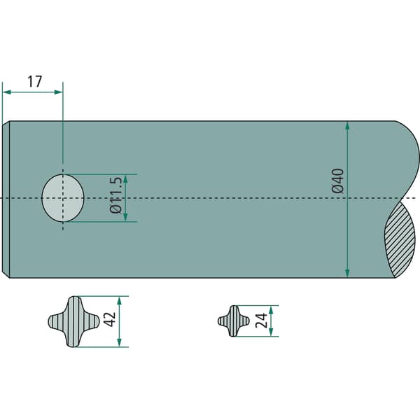 Læssetand lige 40x1000mm stjerne