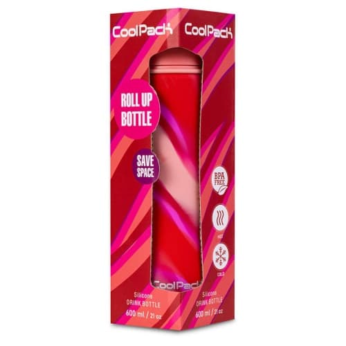 COOLPACK Silikon vattenflaska Pump 600 ml Flickor Rosa