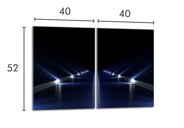 Glasbeskyttelsesplade til komfur 2x40x52 Droga