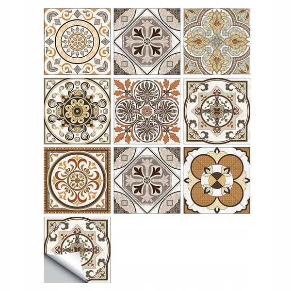 Selvhæftende PVC-patchwork-paneler, sæt om 10 tapeter 20x20cm ZM-06-010