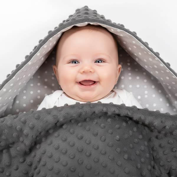 Minky sovepose 80x80 cm til autostol, babysvøb, svøb - i haven