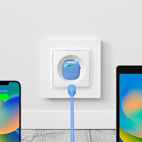 USB-C GaN 20W vægoplader - Blå