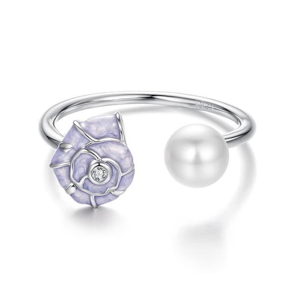 Silverring Justerbar Ring Snäckskalspärla Silver 925 Trusky