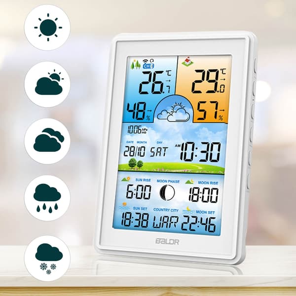 Väderstation med display BD-906 vit