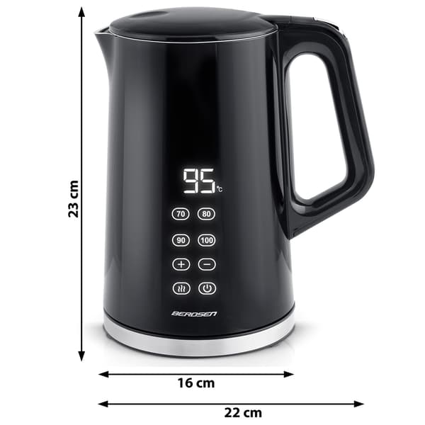 Berdsen BD-71 elkedel 1,7l sort og sølv