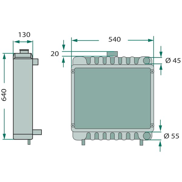 Vattenkylare för Case IH Maxxum 84291260 104753A1