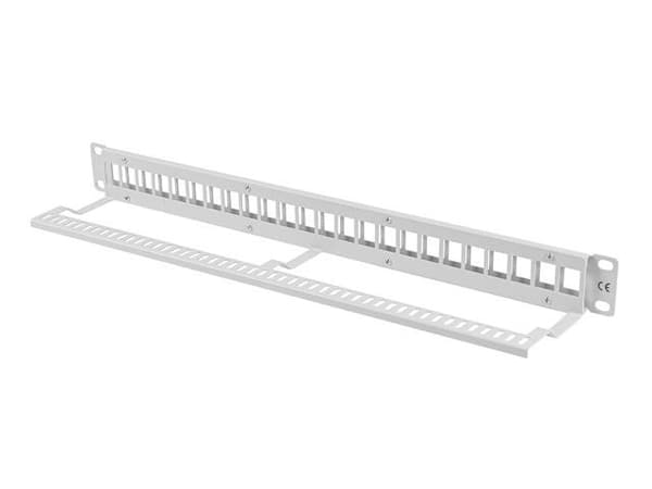 Lanberg PPKS-1024-S 24-portars 1U 19" patchpanel för Keystone-moduler grå