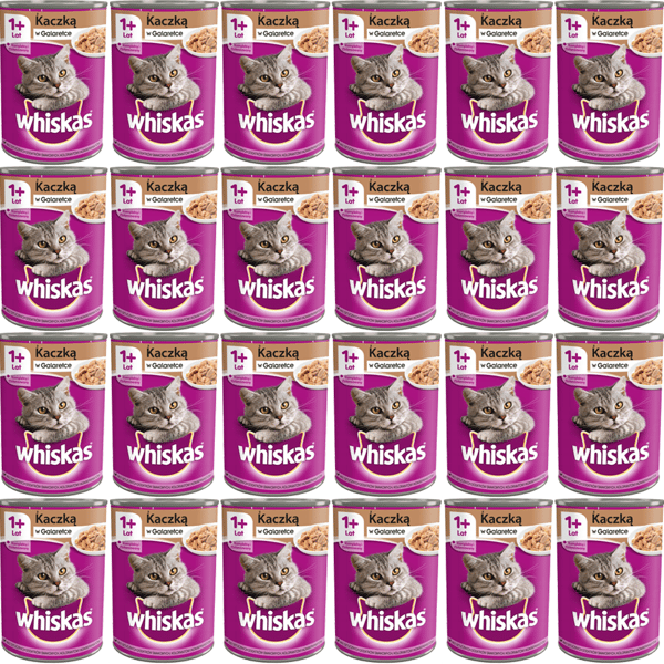 Whiskas Adult med and i gelé, vådfoder til kat, 24 x 400 g